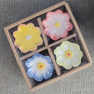 Set of Floral Ceramic Napkin Rings